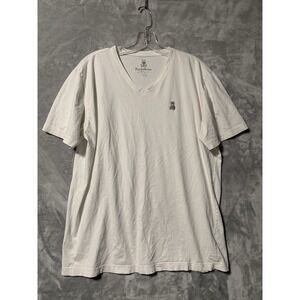 Psycho Bunny Shirt Mens Size 7 White Robert Godley Preppy Logo V Neck